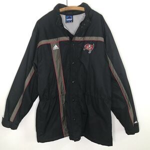Tampa Bay Buccaneers Adidas NFL Jacket Mens Size XL Hood Full Zip Lined Vintage